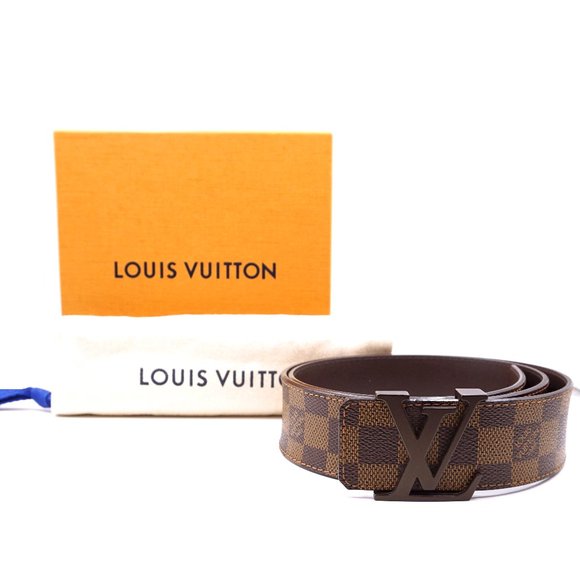 Louis Vuitton Damier Ebene Lv Logo Initials Belt - Picture 1 of 12